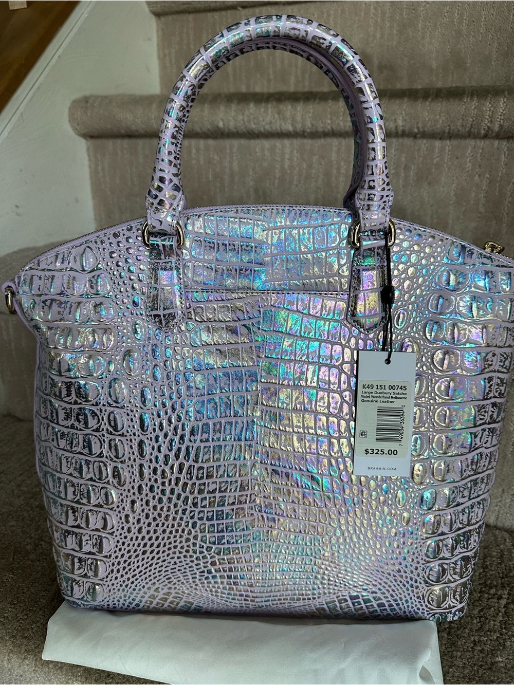 ✨💜 NWT Brahmin Large Duxbury in Violet Wonderland 💜✨ - Picture 2 of 5